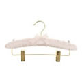 White 30cm Satin Padded Hanger With Adjustable Gilt Clips