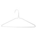10 White Finish Metal Shirt Hangers 40cm