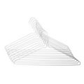 10 White Finish Metal Shirt Hangers 40cm