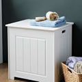 Deluxe Shaker Style White wooden Storage Chest with hinged lid