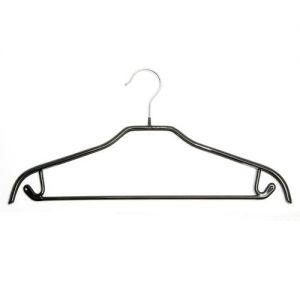 Non Slip Trouser Hangers 36cm 14" Chrome with Black Coating Space Saving 199 
