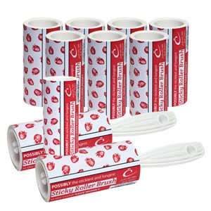 Caraselle Strawberry 2xRoller Brushes & 7 Refills 60m of very sticky paper