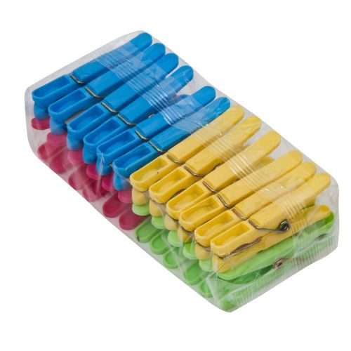 Quality Plastic Clothes Pegs x 24 from Caraselle 