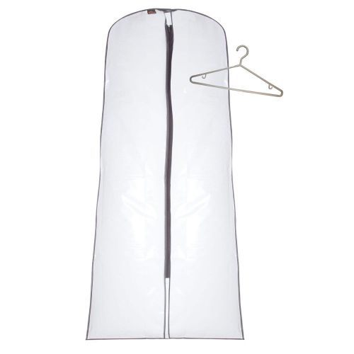 1 Strong White Zipped Dress, Ballgown & Coat Cover with a Hanger 165 x 83cms