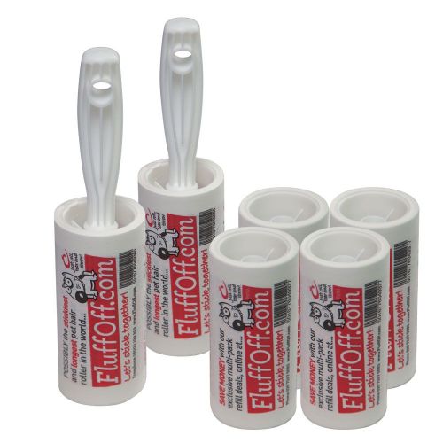 Buy The Caraselle pack of 2 x FluffOff Sticky Roller Brushes & 4 x Roller Refills