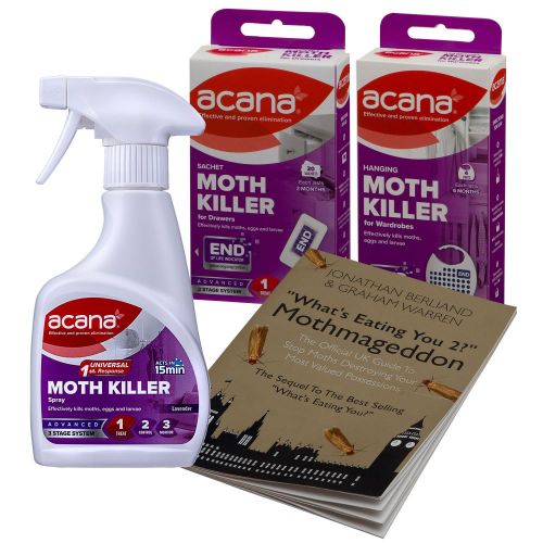 Caraselle Moth Attack Pack: Acana Hanging Killers, Sachets, Spray & Moth Book