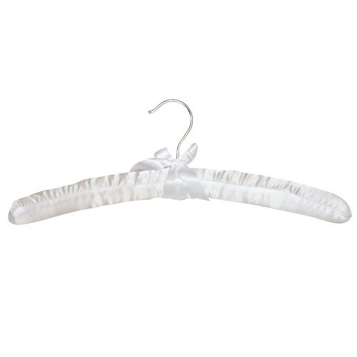 White Satin Padded Hanger with Chrome Hook 39cm From Caraselle