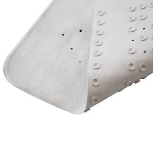 Buy long lasting rubber bath mate in plain white & £13&50