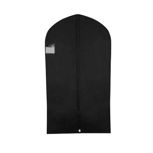Black Zipped Suit Cover with Gusset and Rear Pocket