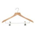 1 Wooden Suit Hanger with Clip Bar - 39cm by Caraselle