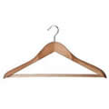 Shaped Beech Chunky Suit hanger Bulbous Ends Non-Slip Trouser Bar 45cm